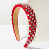 Widebrimmed Leather Headband Jewelry For Women With Rivets Handmade Trendy Cool Geometric Style