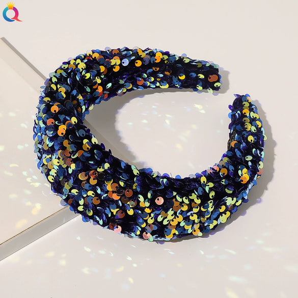 Widebrimmed Sequin Cloth Handmade Headband Women's Hair Accessories