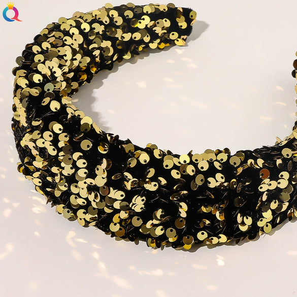 Widebrimmed Sequin Cloth Handmade Headband Women's Hair Accessories