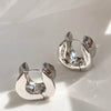 Wideedged Copper Geometric Statement Earrings With Electroplated Finish For Women And Unisex Fashion