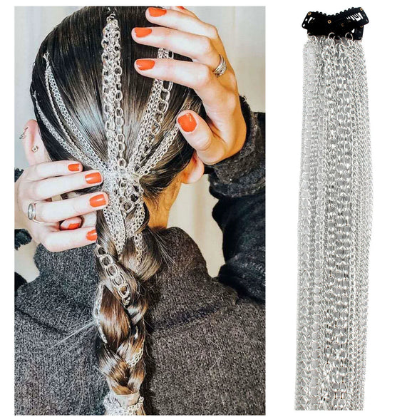 Wig Extension Chain Hair Chain Headwear Headband Bb Clip Aluminum Light Luxury Electroplated