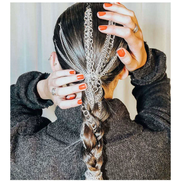 Wig Extension Chain Hair Chain Headwear Headband Bb Clip Aluminum Light Luxury Electroplated