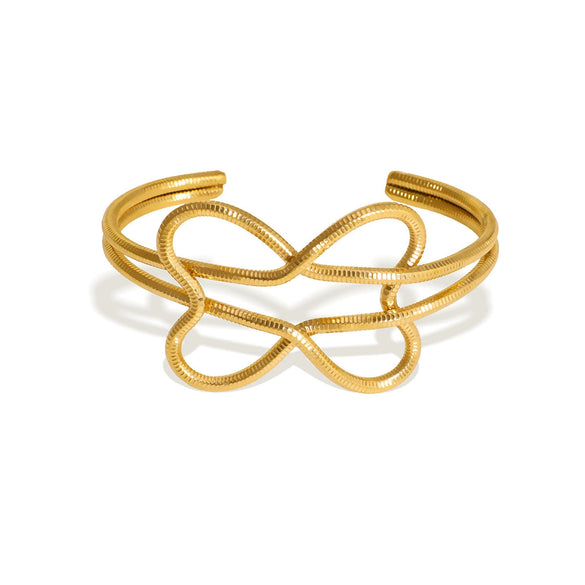Winding Geometric Stainless Steel Bracelet 18K Vacuum Plated In Furnace Retro Simple Niche Jewelry