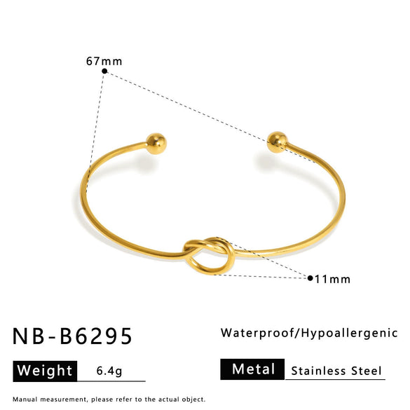 Winding Geometric Stainless Steel Bracelet 18K Vacuum Plated In Furnace Retro Simple Niche Jewelry