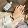 Wine Barrel Quartz Watch Alloy Oval Dial Imitation Leather Strap Stainless Steel Clasp For Female Students