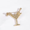 Wine Glass Brooch Alloy Crystal Diamond Geometric Light Luxury Electroplated Clothing Accessories