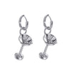 Wine Glass Fruit Pattern Copper Earrings With Electroplating And Old Money Style