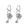 Wine Glass Fruit Pattern Copper Earrings With Electroplating And Old Money Style