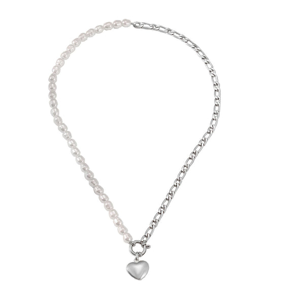 Winter Titanium Steel Necklace Bracelet Suit With Geometric Pattern For Women