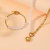 Winter Titanium Steel Necklace Bracelet Suit With Geometric Pattern For Women
