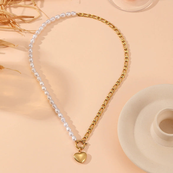 Winter Titanium Steel Necklace Bracelet Suit With Geometric Pattern For Women