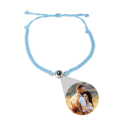 Personalized Photo PROJECTION BRACELET - Braided Rope Picture Bracelet