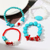 Women Beaded Turquoise Bracelet Handmade Geometric Style
