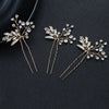 Women Bridal Hairpin Comb Set Alloy Rhinestone Handmade Flower Pearl Hair Accessories Wedding Headdress