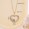 Women Copper Gold Plated Love Bear Pendant Necklace With Heart Shape Geometric Pattern And Mixed Gemstone Inlay