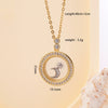 Women Copper Gold Plated Love Bear Pendant Necklace With Heart Shape Geometric Pattern And Mixed Gemstone Inlay