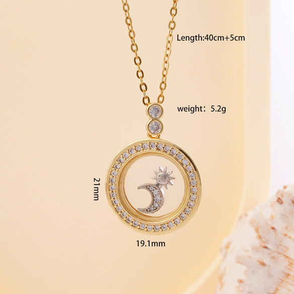 Women Copper Gold Plated Love Bear Pendant Necklace With Heart Shape Geometric Pattern And Mixed Gemstone Inlay