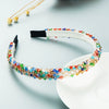Women Crystal Handmade Beaded Hairband Thin Edge Fashion Simple Pressed Hair Accessory