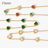 Women Cute Mini Love Heart Zircon Temperament Bracelet Stainless Steel Jewelry Electroplating