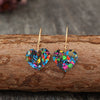 Women Earrings Plastic Resin Heartshaped Sequins Printing Valentine's Day Series