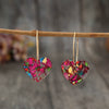 Women Earrings Plastic Resin Heartshaped Sequins Printing Valentine's Day Series