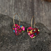Women Earrings Plastic Resin Heartshaped Sequins Printing Valentine's Day Series
