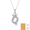Women Fashion English Alphabet 925 Silver Necklace With Moissanite Inlay And Cross Chain