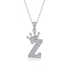 Women Fashion English Alphabet 925 Silver Necklace With Moissanite Inlay And Cross Chain