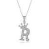 Women Fashion English Alphabet 925 Silver Necklace With Moissanite Inlay And Cross Chain