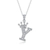 Women Fashion English Alphabet 925 Silver Necklace With Moissanite Inlay And Cross Chain