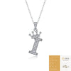 Women Fashion English Alphabet 925 Silver Necklace With Moissanite Inlay And Cross Chain