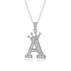 Women Fashion English Alphabet 925 Silver Necklace With Moissanite Inlay And Cross Chain
