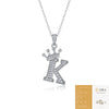 Women Fashion English Alphabet 925 Silver Necklace With Moissanite Inlay And Cross Chain