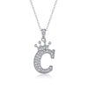 Women Fashion English Alphabet 925 Silver Necklace With Moissanite Inlay And Cross Chain
