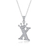 Women Fashion English Alphabet 925 Silver Necklace With Moissanite Inlay And Cross Chain