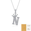 Women Fashion English Alphabet 925 Silver Necklace With Moissanite Inlay And Cross Chain