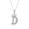 Women Fashion English Alphabet 925 Silver Necklace With Moissanite Inlay And Cross Chain