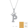 Women Fashion English Alphabet 925 Silver Necklace With Moissanite Inlay And Cross Chain