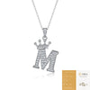 Women Fashion English Alphabet 925 Silver Necklace With Moissanite Inlay And Cross Chain