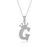 Women Fashion English Alphabet 925 Silver Necklace With Moissanite Inlay And Cross Chain