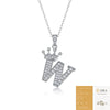 Women Fashion English Alphabet 925 Silver Necklace With Moissanite Inlay And Cross Chain