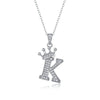 Women Fashion English Alphabet 925 Silver Necklace With Moissanite Inlay And Cross Chain
