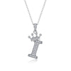 Women Fashion English Alphabet 925 Silver Necklace With Moissanite Inlay And Cross Chain