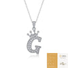 Women Fashion English Alphabet 925 Silver Necklace With Moissanite Inlay And Cross Chain