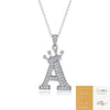 Women Fashion English Alphabet 925 Silver Necklace With Moissanite Inlay And Cross Chain
