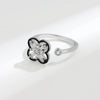 Women Fashion Fourleaf Clover Rotatable Ring Copper
