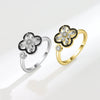 Women Fashion Fourleaf Clover Rotatable Ring Copper