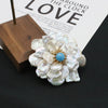 Women Fashion Freshwater Pearl Handmade Baroque Flower Brooch With Electroplating