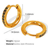 Women Fashion Geometric Round Micro Set Color Zircon 316L Stainless Steel Earrings With Electroplating