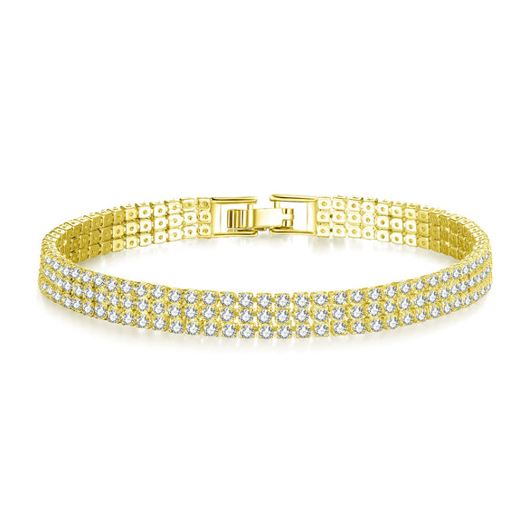 Women Fashion Luxury Jewelry Copper Geometric Bracelet With Electroplating